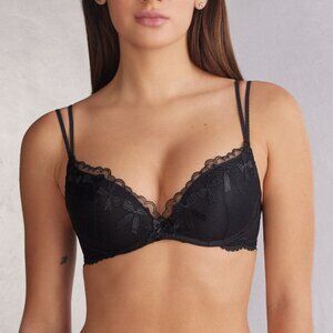 Intimissimi Frou Frou Romance Gioia Super Push-Up Bra, Black
